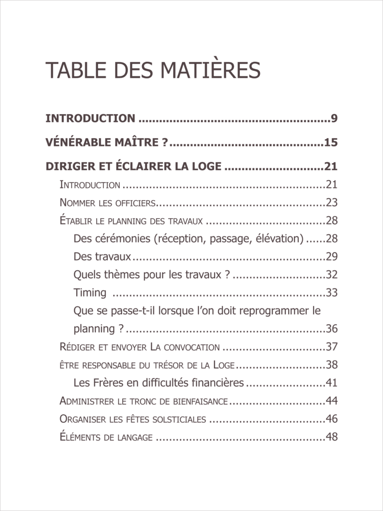 Le Vénérable Maître