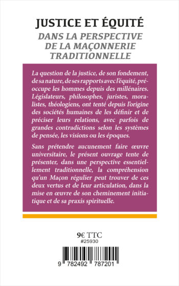 Justice et Équité dans la perspective de la Maçonnerie traditionnelle