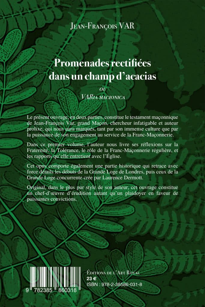 Promenades rectifiées dans un champ d'acacias - VARia MACIONICA