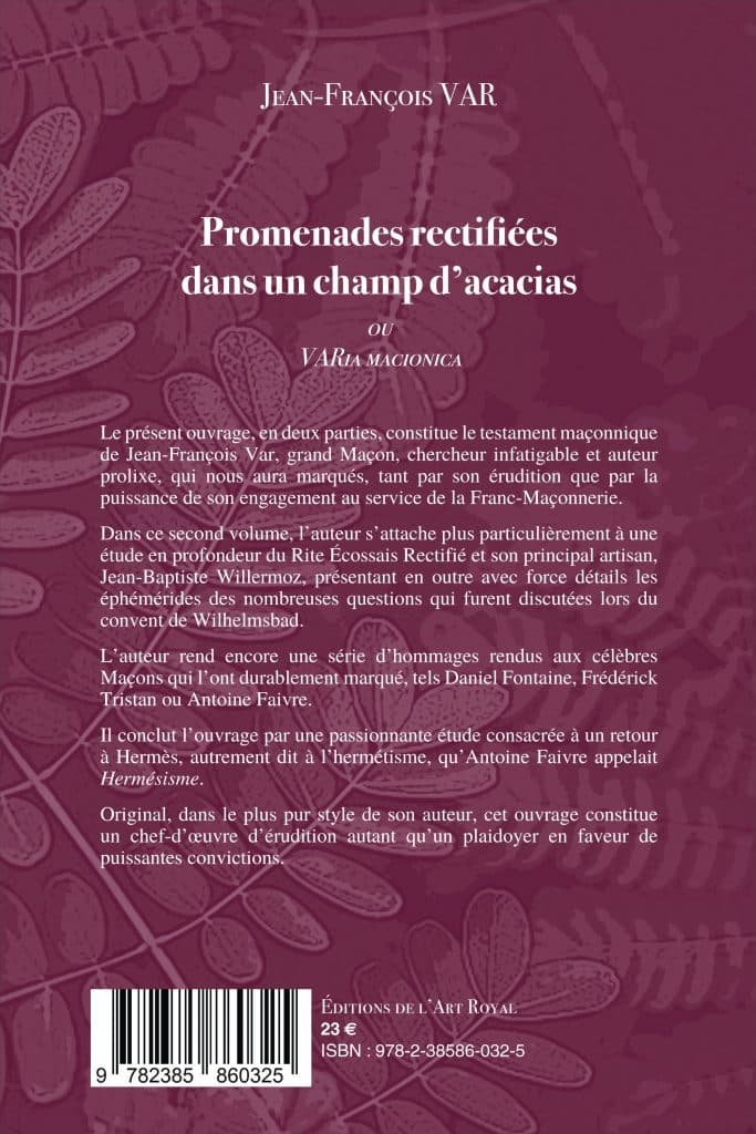 Promenades rectifiées dans un champ d'acacias - VARia MACIONICA (volume 2), Jean-François Var