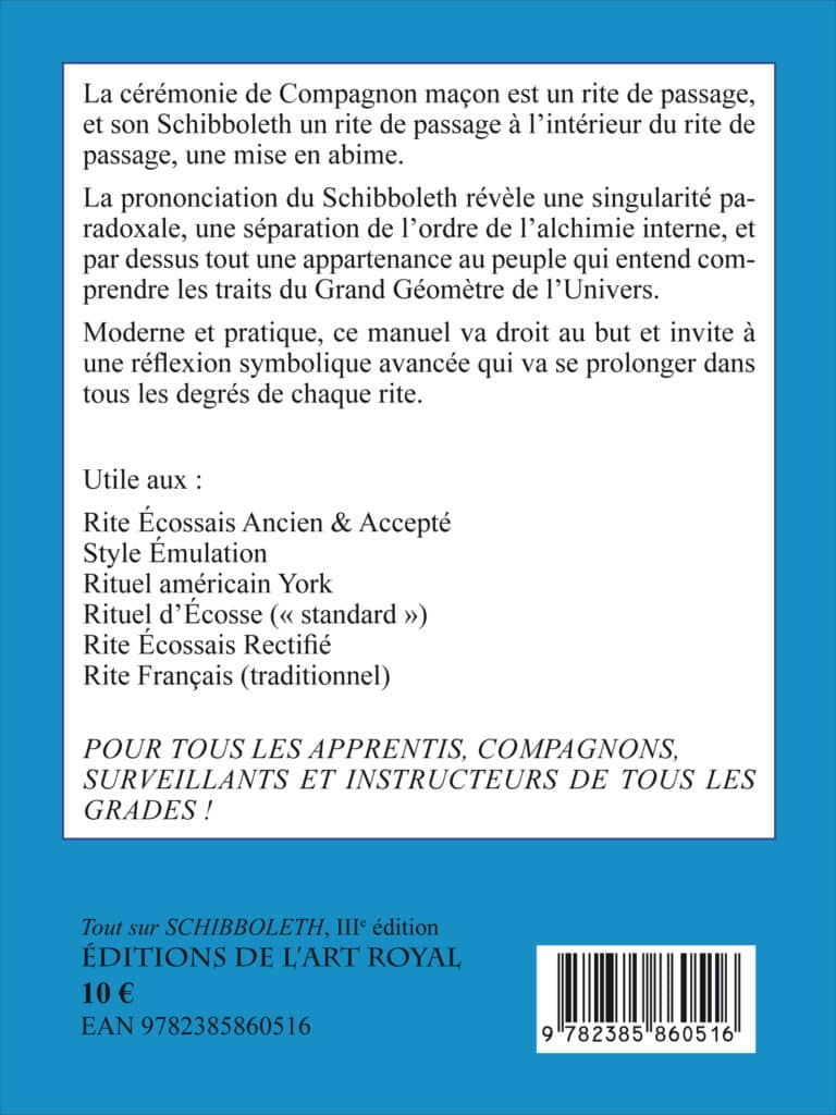 Tout sur SCHIBBOLETH, 3e édition - Jean Solis